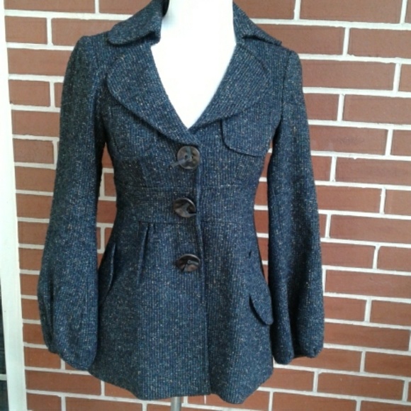 Nanette Lepore Jackets & Blazers - Nanette Lepore Balloon Sleeve Tweed Coat